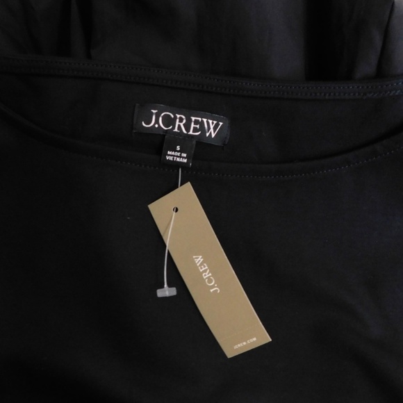 NWT!! J. CREW Bubble-Hem Mixy Dress Solid Black Mini Poplin Bubble Hem Small - Picture 12 of 16